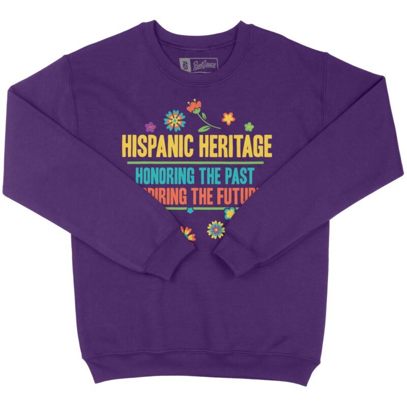 Hispanic Heritage Crewneck 2025 in purple with floral design