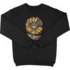 Hispanic Heritage Sunflower Crew Black Crewneck Sweatshirt with Colorful Cultural Design