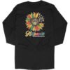 Hispanic Heritage Sunflower Long Tee Black Short Sleeve T-Shirt with Colorful Cultural Design