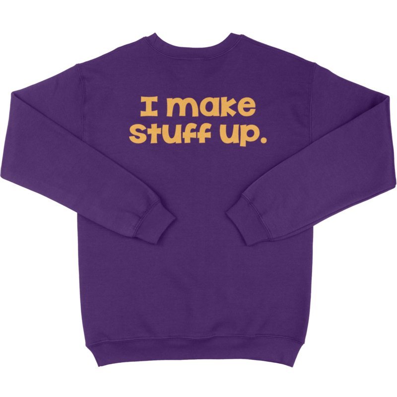 Kids Improvable Crewneck Back Purple – I Make Stuff Up