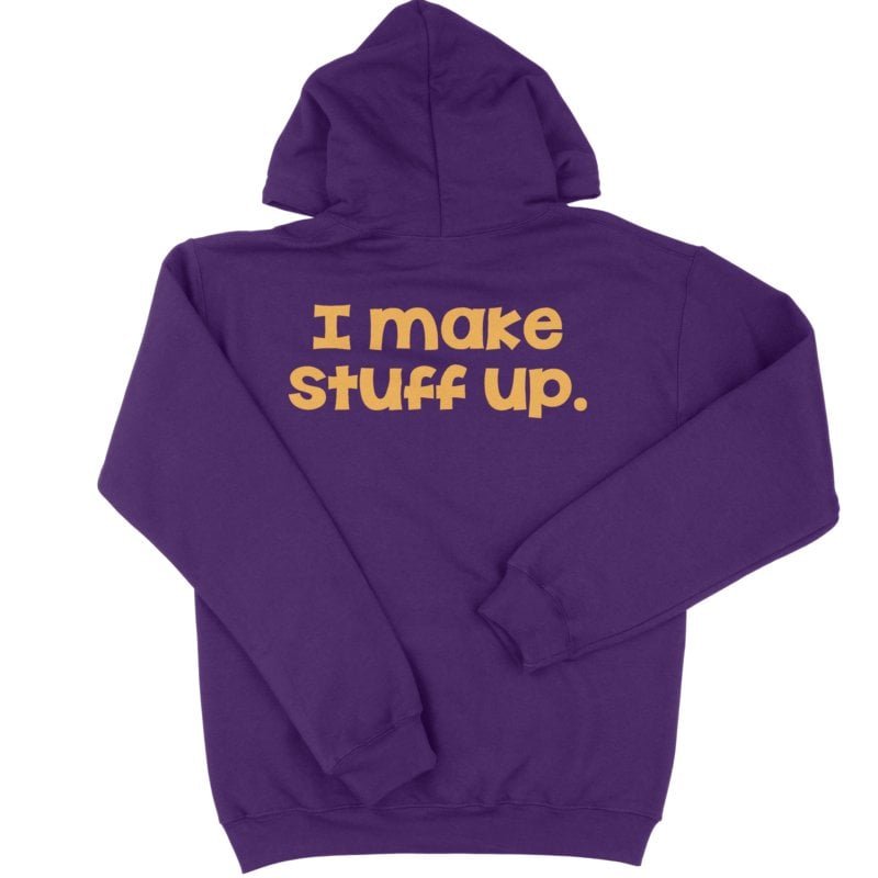 Kids Improvable Hoodie Back Purple – I Make Stuff Up