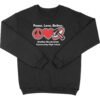 Peace Love Boilers BBCHS Crew blk Sweatshirt with School Spirit Design